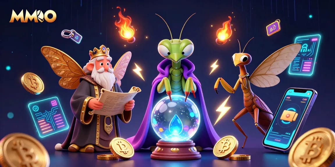 Engage with MMOO through a captivating fantasy of a fortune teller and cosmic symbols.