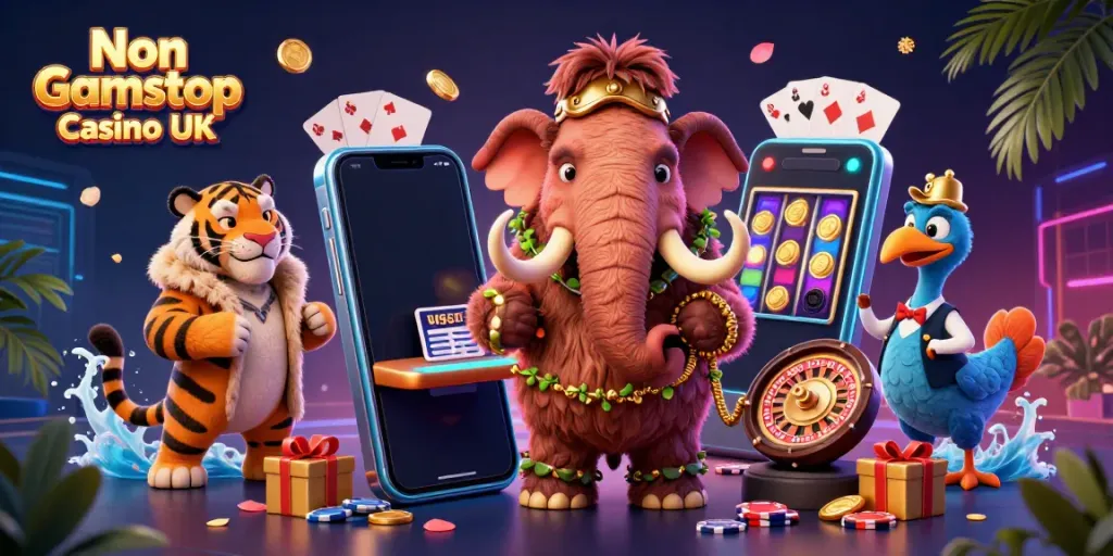 Experience the vibrant world of Non Gamstop Casino UK with engaging characters and dynamic gaming elements.