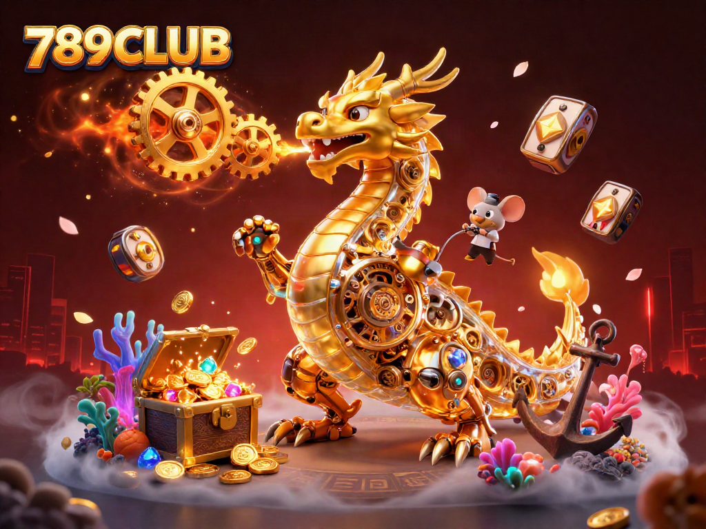 Experience thrilling gaming with 789CLUB as the golden dragon unleashes gears and treasures.