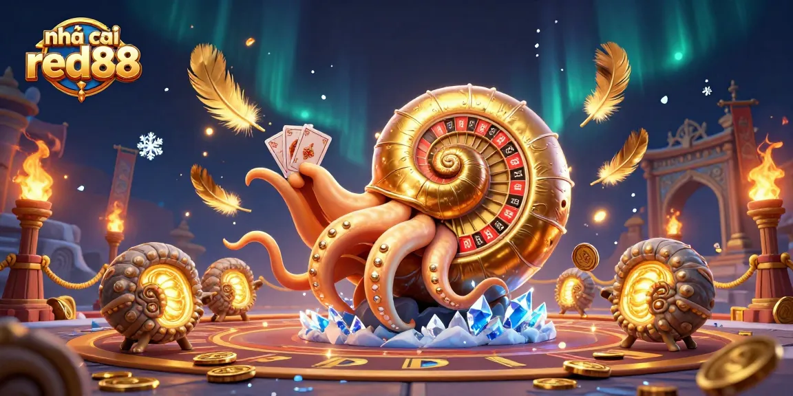 nhà cái red88 engaging players with a vibrant casino atmosphere, featuring a unique nautilus roulette wheel