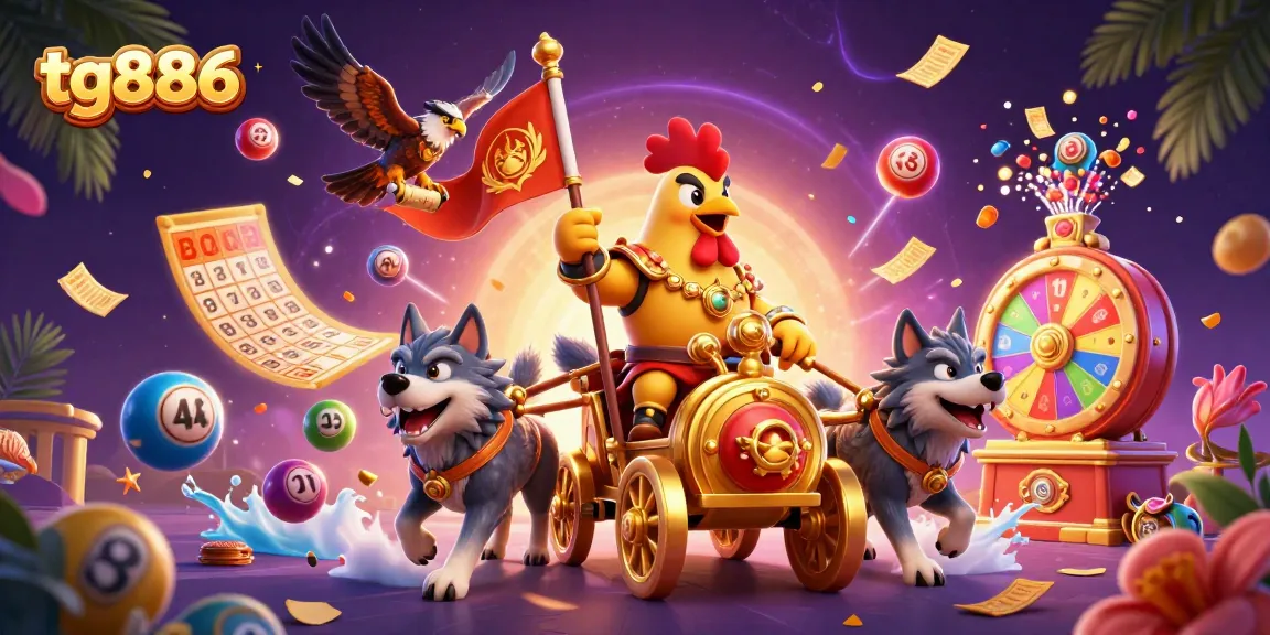 Engage in thrilling gameplay at tg886 with colorful lottery balls and exciting casino elements.