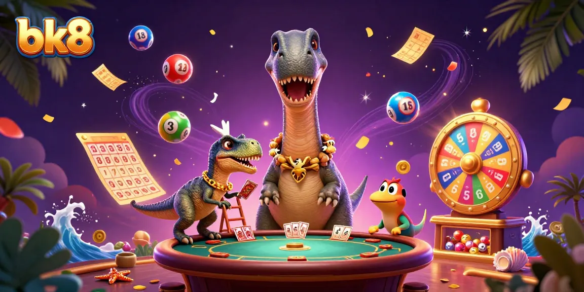Experience thrilling games at bk8 with giant characters, colorful lottery balls, and dynamic casino action.